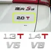 Adesivos de Carro 3D Metal Adesivos de Carro Criativo Modificado Cilindrada Adesivos de Traseira 1.8T2.0T3.0T Etiqueta V6 4Wd