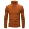 Comercio Exterior Otoño e Invierno Nuevo Suéter de Cuello Alto de Color Puro para Hombre Estilo Coreano Delgado Juvenil Suéter de Punto con Rayas para Poner Debajo