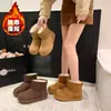 Botas de nieve cálidas y antideslizantes para mujer, nuevo estilo de invierno 2026, forradas de felpa y engrosadas, botas de algodón estilo Birkenstock con suela gruesa para mujer