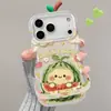 Funda de pintura al óleo de sandía adecuada para Apple 17 Pro Max, iPhone 15 transparente, 14 con doble soporte, 16 linda y anticaída