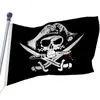 Bandera pirata de calavera y tibias cruzadas de Halloween con cóndor, bisonte, lobo, motivos náuticos poliéster 100D doble cara