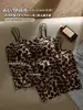 Camisole Térmica Cruzada Espessa Estampa de Leopardo Picante Outono Inverno Sem Aro Decote V Emagrecedora Tamanho Grande Roupa Íntima Térmica para Mulheres