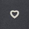Colgante de corazón de melocotón con diamantes de imitación y perlas, accesorios de aleación para bricolaje, accesorios para el cabello, tocado, material para colgantes de corazón.