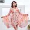 Novo Lenço de Chiffon Feminino Longo Primavera Outono Verão Fino Meia-idade Estampado Lenço Protetor Solar Xale Lenço de Praia