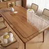 Protetor de Mesa Transparente Toalha de Mesa Retangular Impermeável e à Prova de Óleo Sem Lavagem Vidro Macio PVC Proteção de Superfície de Mesa Tapete de Mesa Semitransparente