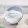 Colador Redondo de Plástico de Doble Capa Lavabo para Lavar Verduras Cesta Coladora Cesta para Verduras de Cocina Cesta para Frutas Lavabo Escurridor Hogar Doméstico
