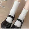 Calcetines jk de oreja de madera blanca para mujer de media pantorrilla otoño e invierno Lolita Atmósfera blanca encaje verano Calcetines de felpa japoneses
