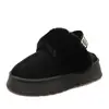 Pantuflas cerradas, de suela gruesa, peludas para mujer, otoño/invierno, forradas de felpa, talla grande, nuevo estilo 2024, botas de nieve, cómodas para usar en casa, zapatos peludos