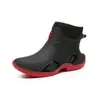 Botas de lluvia cálidas para pareja de tubo corto que combinan con todo para damas, para las cuatro estaciones, botas de lluvia antideslizantes para pesca, trabajo, comida para llevar, zapatos impermeables
