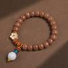Duobao molienda seca material antiguo meteorización pulsera raíz de Bodhi jade blanco estilo Xingshi enrollado suave hombres y mujeres pulsera de cuentas de Buda sosteniendo