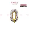 Nuevos Globos de Papel de Aluminio Digitales de Rosquilla de 32 pulgadas Versión Americana Globos de Decoración de Cumpleaños Digitales de Helado
