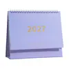Calendário de Mesa Ornamento 2027 com Estampagem Dourada, Alto Valor Estético, Calendário Criativo para Escritório Estilo Ins, Calendário Decorativo para Desktop