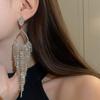 Pendientes de borla con forma de gota de agua y diamante con aguja de plata, estilo nicho europeo y americano, elegantes, retro, de alta gama y combinables para mujer.