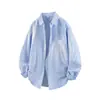 Jie Zhan Roupa Masculina Corta-Vento Listrada Color Block 26 Outono Nova Marca de Moda Camisa Casual Masculina de Manga Longa
