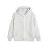 Sudadera con capucha y cremallera de punto de aire estilo Yu Shuxin, cárdigan, top de otoño, estilo holgado y perezoso, gris, chaqueta casual
