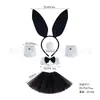Faixa de Orelhas de Coelho para Halloween Fantasia Faixa de Orelhas de Coelho da Páscoa Terno Três Peças de Pelúcia Acessórios de Cabelo para Festa Baile