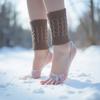 Calentadores de Pies y Tobillos Estilo Europeo y Americano Calentadores de Piernas Tejidos Cubrebotas Calcetines de Lana para Piernas Protectores para Pantorrillas y Tobillos Calentadores