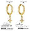Pendientes Jieding de acero de titanio con pedrería de colores y colgantes de circonita, accesorios para orejas de acero inoxidable, sensación de lujo ligero y alta gama, venta al por mayor transfronteriza