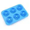 Molde para Donas con 6 Cavidades, Fácil de Desmoldar, Silicona de Grado Alimenticio, Molde Redondo Hueco para Pasteles, Herramientas de Repostería Transfronterizas
