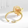 Nuevo Anillo de Perla de Agua Dulce Natural Blanca Ajustable Abierto para Mujer Anillo Vivo Simple de Gama Alta Nicho