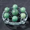 Bola de Cristal Blanca Natural y Rosa Púrpura, Bola de Obsidiana Matriz de Siete Estrellas, Artesanía Ornamental de Decoración para Oficina en Casa de Piedra en Bruto Pulida