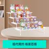 Estante de exhibición de caja ciega, estantería de exhibición de muñecas Bubble Mate, estantería de exhibición de muñecas hecha a mano, estantería de almacenamiento de escalera de acrílico