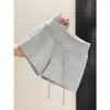 Shorts de Pierna Ancha, Corte A, Cintura Elástica con Cordón para Mujer, Ropa de Verano para Exteriores, Versátiles, Anti-Exposición, Cubren Cadera, Hot Pants