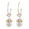 Pendientes Coreanos Dongdaemun Moda Flor de Circonita Perla Estilo Coreano de Nicho Modernos Dulces y Elegantes Pendientes