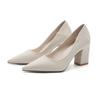 678 Zapatos de Tacón Alto con Punta Fina y Boca Baja de Tacón Grueso para Mujer 2025 Otoño Nuevo Estilo Dos Formas de Usar Profesionales Ol Trabajo Banquete Zapatos de Salón para Mujer