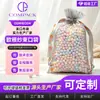 Sacos de Gaze com Cordão, Sacos de Organza de Cor Sólida, Sacos Transparentes para Presente, Sacos de Gaze para Doces de Casamento, Tecido de Malha com Pérolas e Cordão, Personalizável