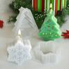 Una variedad de moldes de silicona planos para velas de Navidad alce muñeco de nieve árbol de Navidad copo de nieve molde de resina pegamento transfronterizo
