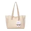 2025 Nueva Bolsa Grande de Capacidad para Mujer Bolso de Hombro de Moda Versátil Bolso de Mano Simple de Color Sólido Bolso de Lona Bolso Tote