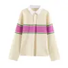 Camiseta básica de manga larga para mujer, europea y americana, transfronteriza, popular en AliExpress, moderna, versátil, casual, transpirable, con bloques de color