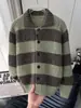 Cárdigan suéter a rayas de bloques de color para hombre, estilo holgado y casual, perfecto para otoño, prenda exterior de punto versátil y cómoda