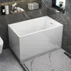 Banheira Atacado Apartamento Pequeno Acrílico Vermelho da Internet Banheira Pequena Japonesa com Ferragens Imersão Profunda Sentado Banheira de Acrílico
