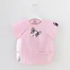 Falda Bib de Cobertura para Bebé de Primavera y Verano Impermeable Bolsa de Comida para Niños Ropa de Comer de Algodón Puro de Manga Corta Fina de Verano