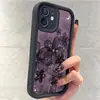 Fondo Morado Flor Negra Escalera Negra Ranura Nueva Adecuado para Funda de Teléfono Móvil Iphone14/15/16/17Promax