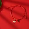 Yiwu pequeña mercancía Año Nuevo conejo pulsera de cuerda roja al por mayor temperamento dulce lindo pulsera de cuentas de cristal rojo para mujeres