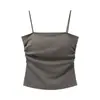 Camisola Básica Versátil de Color Sólido para Mujer con Copas, Ropa Interior de Verano, Hermoso Diseño de Espalda, Ropa Exterior, Ceñidor de Cintura, Top Adelgazante