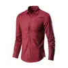 Camisa Blanca para Hombre de Manga Larga Sin Planchar Vestido de Negocios Corte Ajustado Estilo Coreano Profesional para el Trabajo Traje Casual para Hombre Camisa Negra