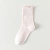 Calcetines de algodón de color sólido para niños, de verano, con borde de madera en las orejas, todo en uno, máquina sin hueso, costura, cabeza, embalaje independiente, calcetines de mujer, venta al por mayor