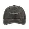Amazon Cross-border Chapéu de Baseball Bordado de Carta Lavado god is good Esportes ao Ar Livre Chapéu Retro Duckbill