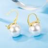 Elegantes Aretes Geométricos de Perla Imitación 2022 Nueva Llegada Estilo Hong Kong Elegantes de Lujo Aretes de Hebilla de Perla Grande con Sentido Avanzado