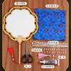 Kit de Materiales para Abanico de Perlas de Brocado de la Dinastía Song, Abanico Artesanal Tradicional, Abanico Redondo, Estilo Antiguo Calado, Regalo para el Festival del Doble Nueve