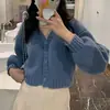 Nuevo Cardigan de Punto Delgado Holgado de Manga Larga con Botones Sencillos 2023, Suéter Abrigo de Moda para Mujer