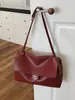 26S Bolso Pequeño Estilo Chanel de Cuero Texturizado CF para Debajo del Brazo, Bolso Tote de Alta Gama para Viajes Diarios, Bolso de Hombro Moderno de Gran Capacidad