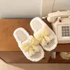 Pantuflas de Moño 2026 Tacón Plano Casual para Mujer Zapatos de Casa Pantuflas sin Cordones Antideslizantes Nuevas de Felpa Otoño Invierno Cuadros