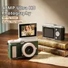 Cámara Mirrorless Retro Nueva de Campo Cruzado CCD con Pantalla abatible para Selfies, para Grabación de Foto y Video, Cámara Digital de Alta Definición para Vlogging