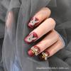 Nuevo Arte de Uñas Transfronterizo Joyería Abeja Tridimensional con Incrustaciones de Diamantes Goteo de Aceite Cabeza de Conejo Diamante Metal Manicura Usable Joyería para Uñas al por Mayor