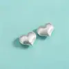 12mm Contas Espaçadoras Coração de Pêssego Prata Esterlina S925 Galvanizado Escovado Contas Espaçadoras Coração Pulseira Colar de Cristal Acessórios de Contas Soltas em Formato de Coração